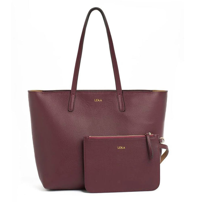 Darcia tote トートバッグ 小物入れ付(Wine red)